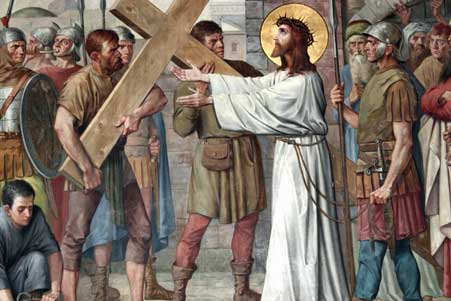 2e statie Jezus neemt het kruis op Zijn schouders